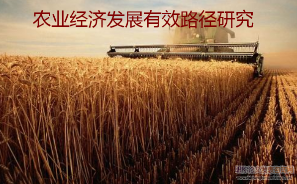 農業經濟發展有效路徑研究